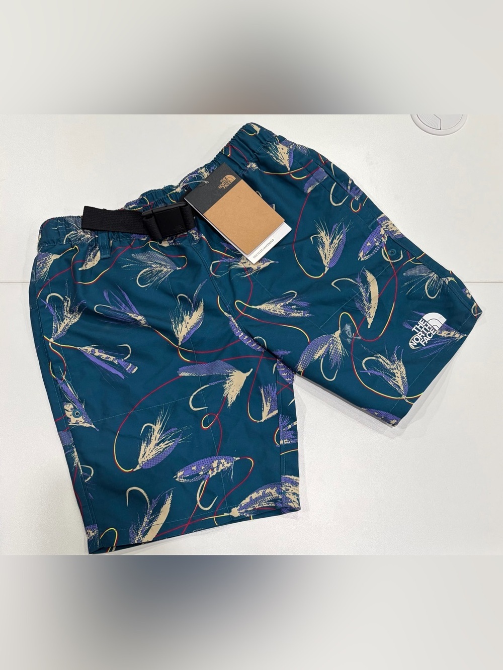 The North Face Boy's XS Amphibious Class V Shorts Teal Pattern Flies Lined